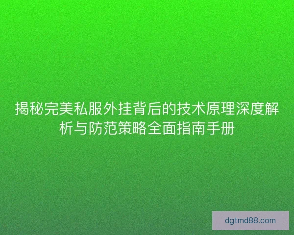 揭秘完美私服外挂背后的技术原理深度解析与防范策略全面指南手册