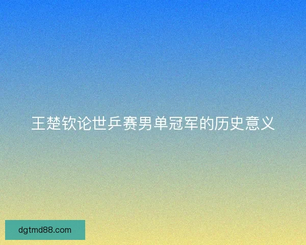 王楚钦论世乒赛男单冠军的历史意义