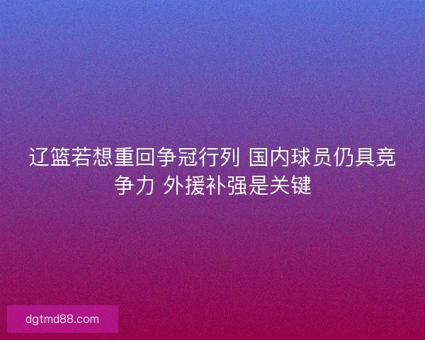 辽篮若想重回争冠行列 国内球员仍具竞争力 外援补强是关键